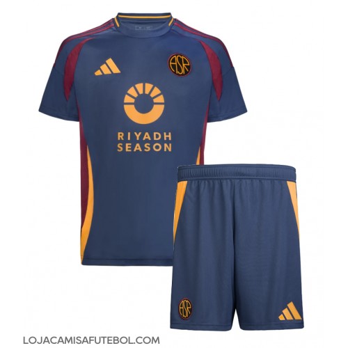 Camisa de Futebol AS Roma Equipamento Alternativo Infantil 2024-25 Manga Curta (+ Calças curtas)